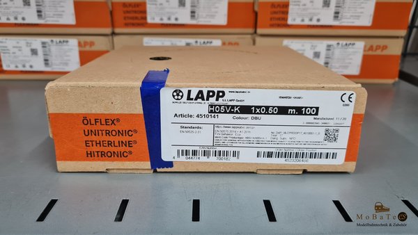 LAPP Aderleitung H07V-K 1x2,5 in verschiedenen Farben (Kartonpack mit 100 m) ab 29,90 €