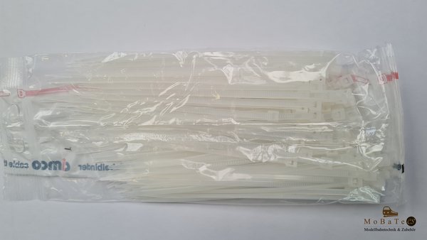 Kabelbinder PVC, unterschiedliche Größen (100 Stück) ab 0,75 €