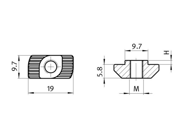 Hammermutter B-Typ Nut 10, Material: Stahl, verzinkt, M6, ab 0,20 € pro Stück